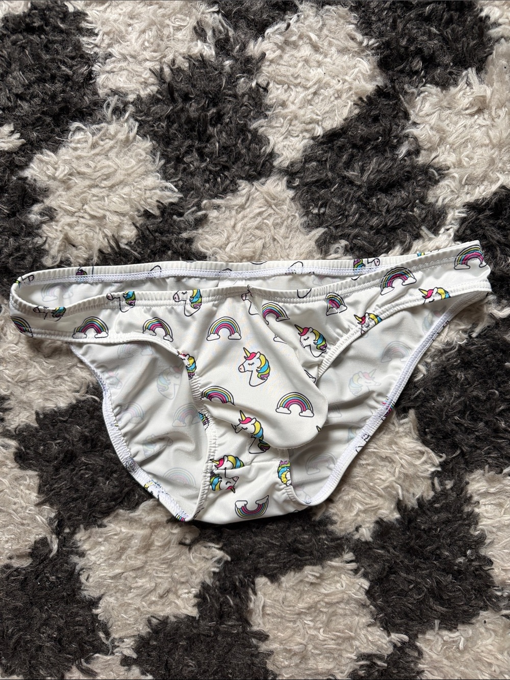 Men’s Pride Swim Brief/Underwear- Size Medium- Unicorn Rainbow- Limited Edition
